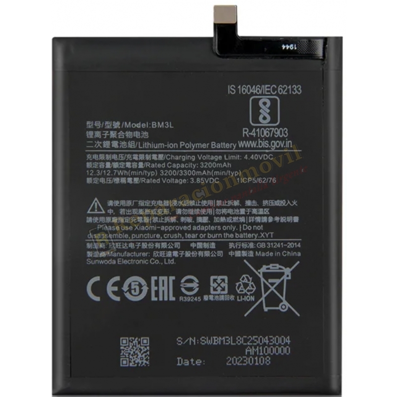 Bateria BM3L Para Xiaomi Mi 9 / Mi9 De 3200mAh Bateria BM3L Para Xiaomi Mi 9 / Mi9 De 3200mAh