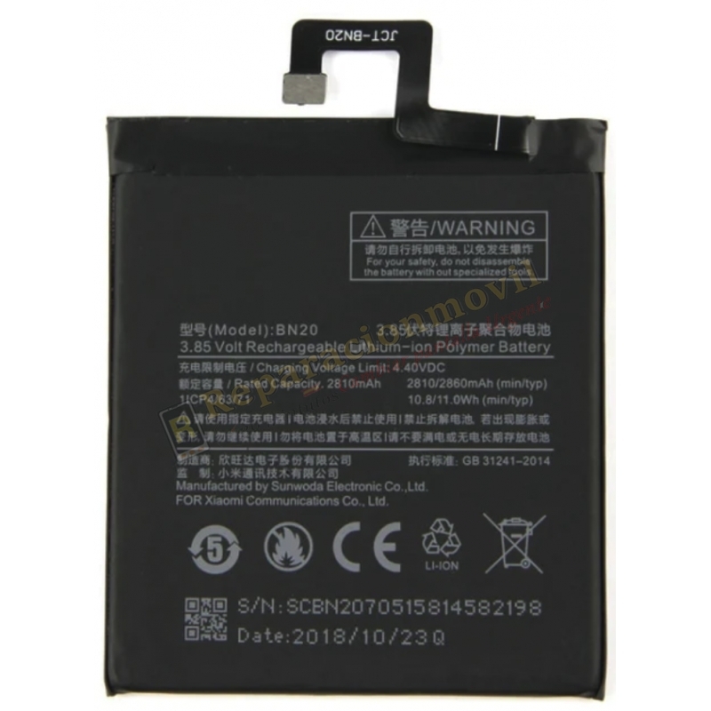 Batería BN20 Para Xiaomi Mi 5C De 2860mAh Batería BN20 Para Xiaomi Mi 5C De 2860mAh