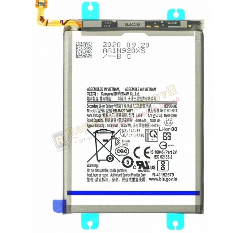 Batería Original EB-BA217ABY SAMSUNG A21S 2020 A217F / A12 A125F / A02 A022F / A13 / M12 / A135F Batería Original EB-BA217ABY SAMSUNG A21S 2020 A217F / A12 A125F / A02 A022F / A13 / M12 / A135F