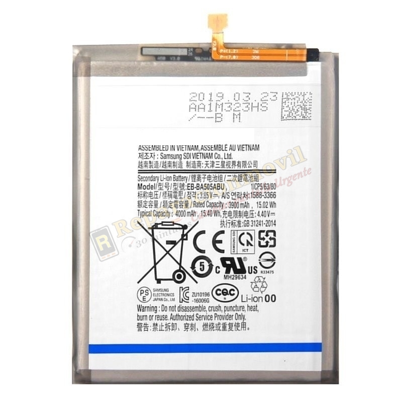 Batería GH82-21183A EB-BA505ABU Original SAMSUNG A50 A505 A30 A305 A20 A205 A30S A307 Batería GH82-21183A EB-BA505ABU Original SAMSUNG A50 A505 A30 A305 A20 A205 A30S A307