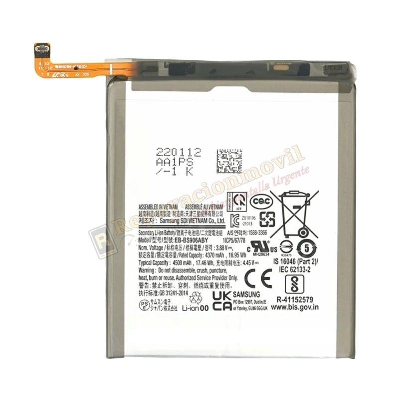 Batería Original SAMSUNG S22 Plus / S906 EB-BS906ABY Batería Original SAMSUNG S22 Plus / S906 EB-BS906ABY