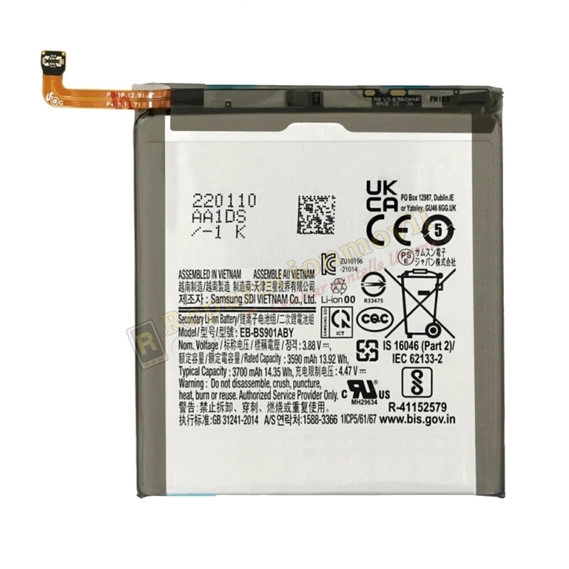 GH82-27494A Batería Original SAMSUNG S22 / S901 EB-BS901ABY GH82-27494A Batería Original SAMSUNG S22 / S901 EB-BS901ABY