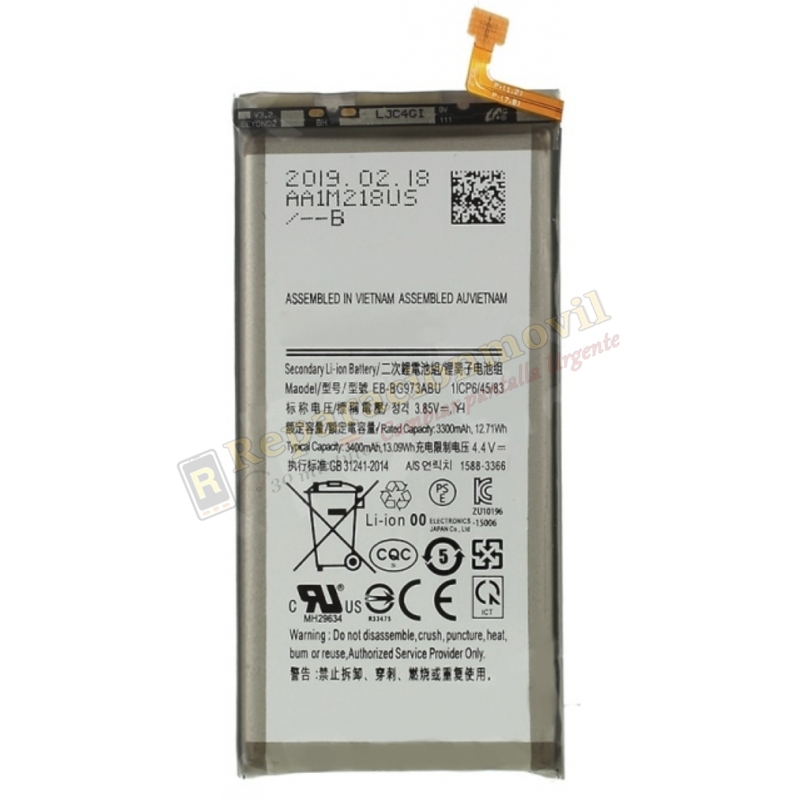 GH82-18826A Batería Original SAMSUNG S10 / G973 EB-BG973ABU GH82-18826A Batería Original SAMSUNG S10 / G973 EB-BG973ABU