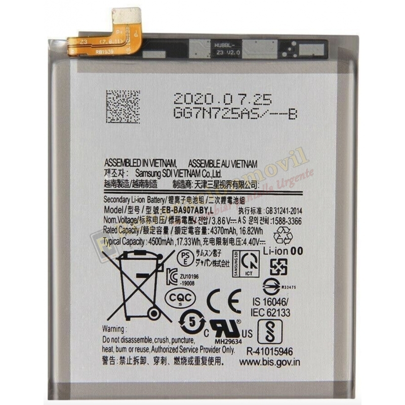 Batería Original SAMSUNG S10 Lite / G770 EB-BA907ABY Batería Original SAMSUNG S10 Lite / G770 EB-BA907ABY