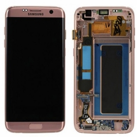 Pantalla Completa Original LCD Y Táctil Con Marco Para Samsung Galaxy S7 Edge G935f ROSA