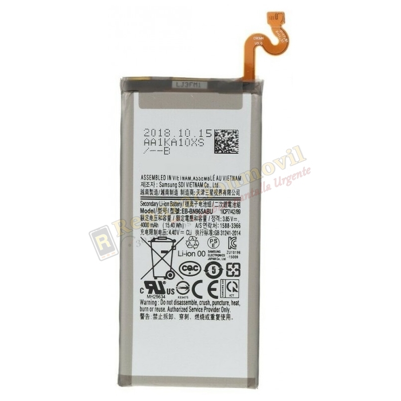 GH82-17562A Batería Original SAMSUNG Note 9 / N960 EB-BN965ABU GH82-17562A Batería Original SAMSUNG Note 9 / N960 EB-BN965ABU