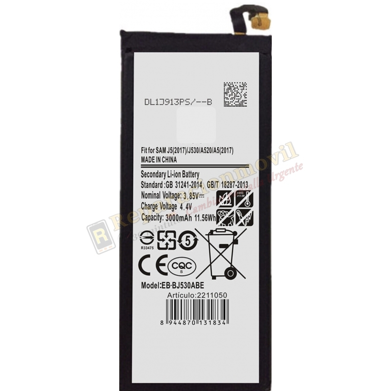Batería Original SAMSUNG A5 2017 A520F / J530 J5 2017 EB-BA520ABE Batería Original SAMSUNG A5 2017 A520F / J530 J5 2017 EB-BA520ABE