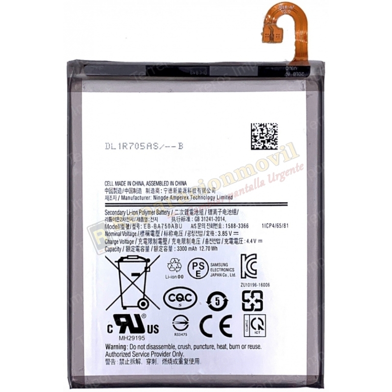 Batería COMPATIBLE SAMSUNG A7 2018 / A750 / A10 / A105 / M10 EB-BA750ABU Batería COMPATIBLE SAMSUNG A7 2018 / A750 / A10 / A105 / M10 EB-BA750ABU