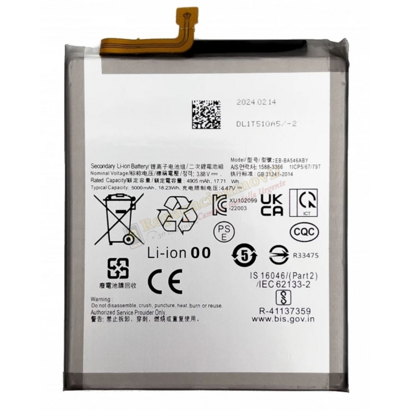 Batería Compatible SAMSUNG A54 5G / A34 5G EB-BA546ABY Batería Compatible SAMSUNG A54 5G / A34 5G EB-BA546ABY