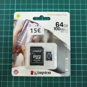 PABLO 6606934D Kingston Canvas Select Plus Tarjeta microSD, SDCS2/128GB Clase 10 con Adaptador SD PABLO 6606934D Kingston Canvas Select Plus Tarjeta microSD, SDCS2/128GB Clase 10 con Adaptador SD