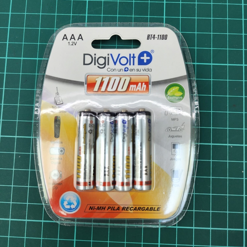 PABLO BT4-1100 Pilas Recargables AA X4 DIGIVOLT PABLO BT4-1100 Pilas Recargables AA X4 DIGIVOLT