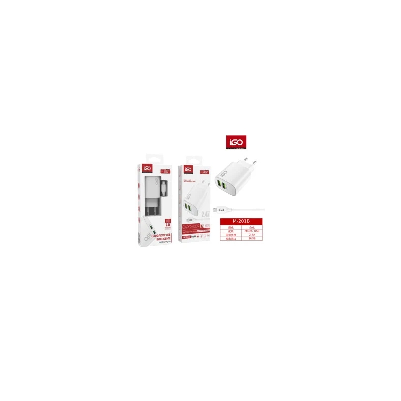 IGO2 M-201 CARGADOR CON CABLE MICRO 2.4AMP IGO2 M-201 CARGADOR CON CABLE MICRO 2.4AMP