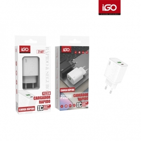 IGO2 21607 CARGADOR USB Y TIPO C CARGA RAPIDA PD30W