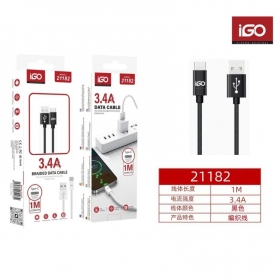 IGO2 21182 CABLE USB A TIPO C CARGA RAPIDA 3.4A