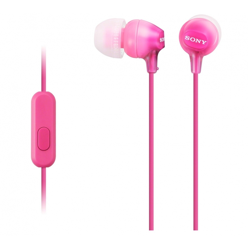 Sony MDR-EX15AP - Auriculares con micrófono y control de volumen rosa